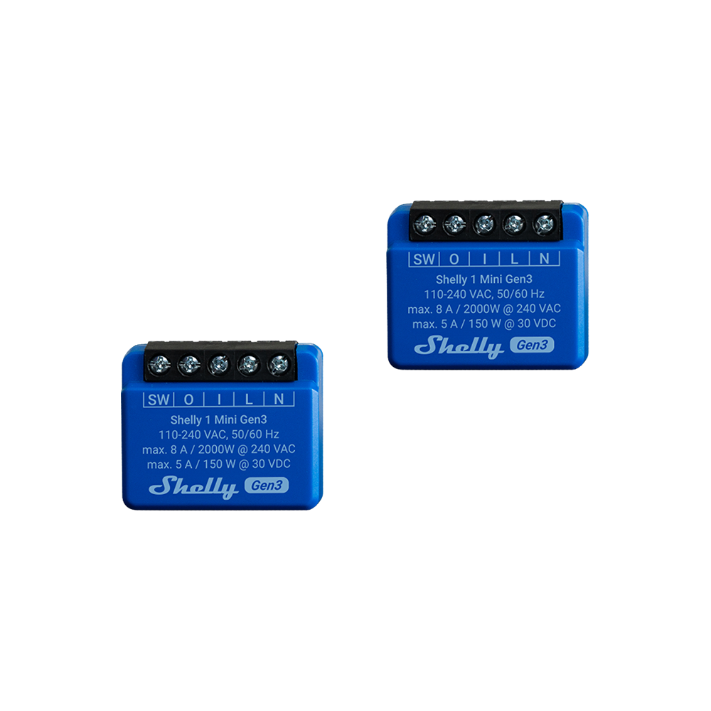 Shelly 1 Mini Gen3 x2 - Relay Switches - Shelly USA