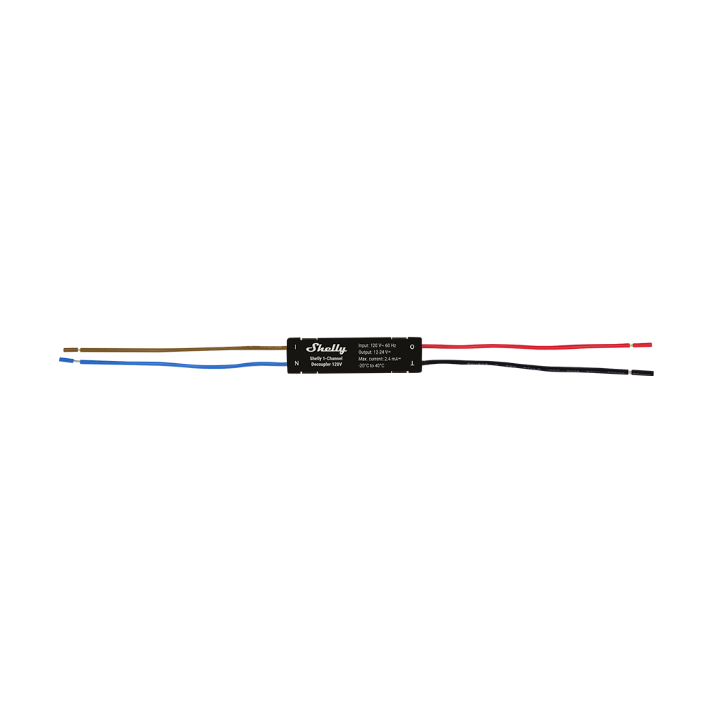 Shelly 1-Channel Decoupler 120V Black