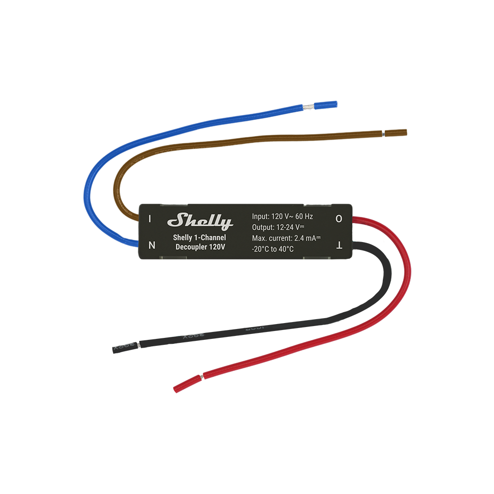 Shelly 1-Channel Decoupler 120V Black