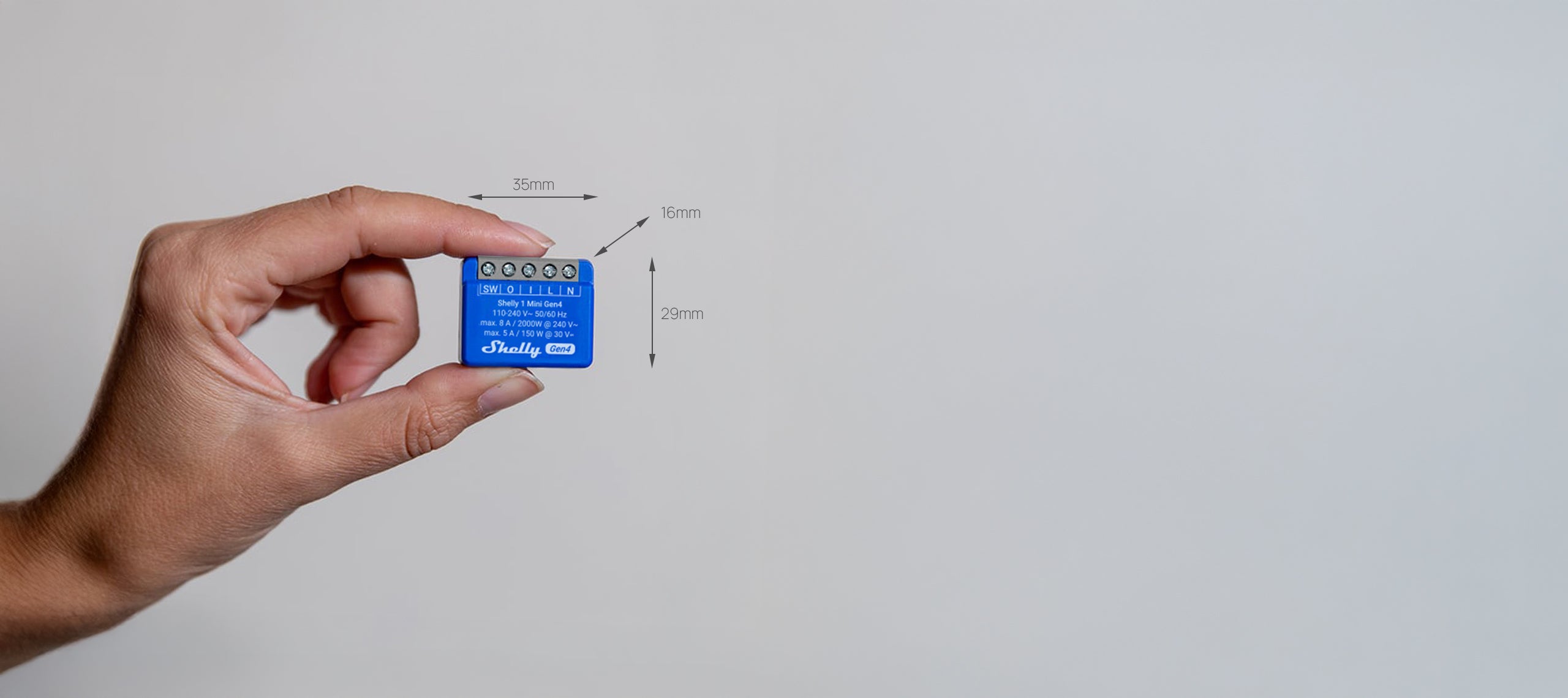 Shelly 1 Mini Gen4 — 8A Dry-Contact Multiprotocol Smart Relay