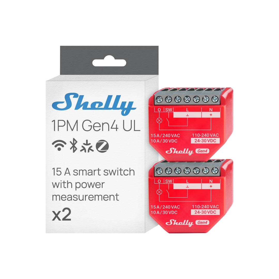Shelly 1PM Gen4 UL-Certified 2-pack