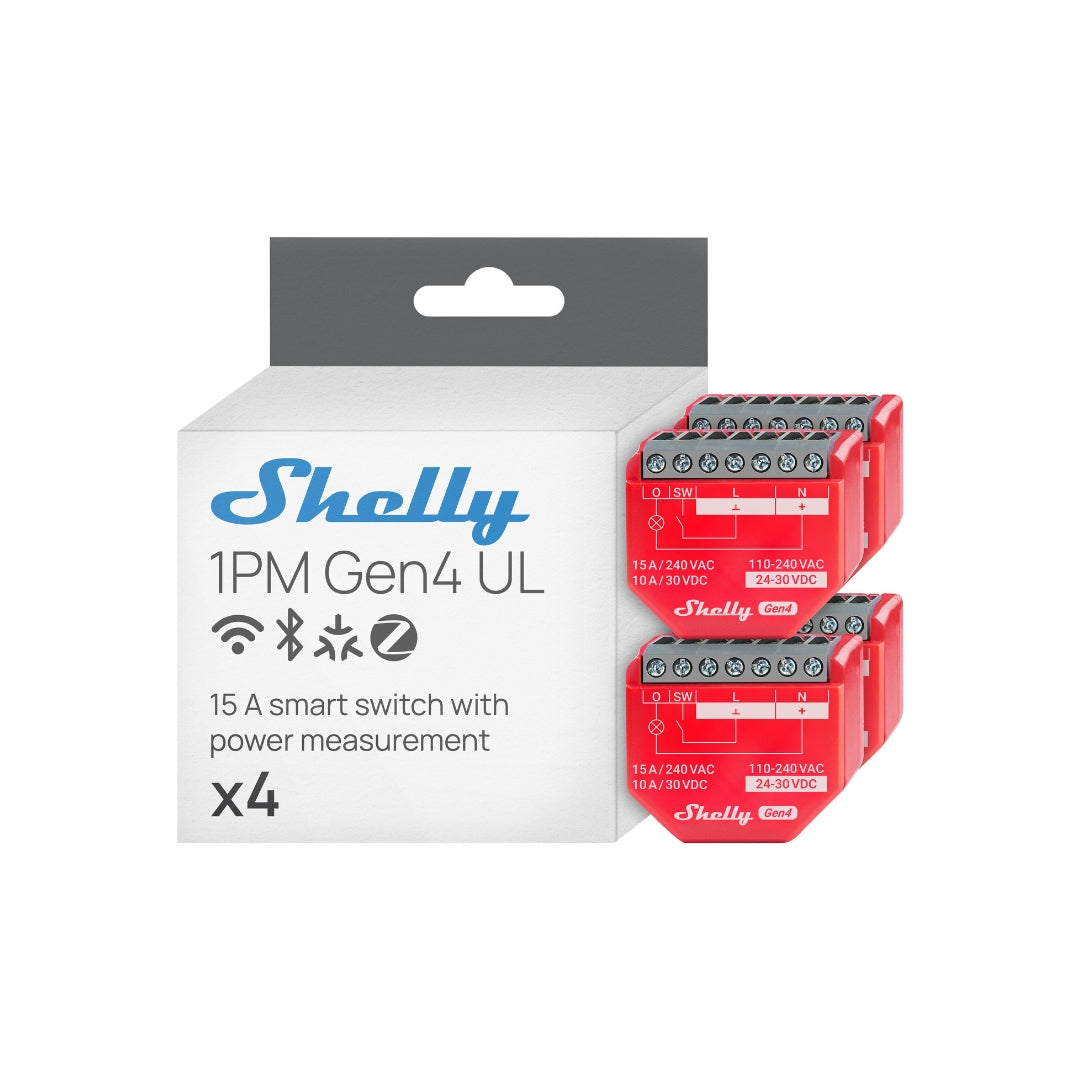 Shelly 1PM Gen4 UL-Certified 4-pack