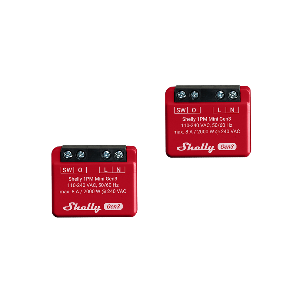 Shelly 1PM Mini Gen3 x2 - Relay Switches - Shelly USA