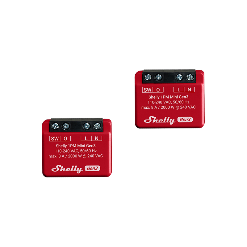 Shelly 1PM Mini Gen3 x2 - Relay Switches - Shelly USA