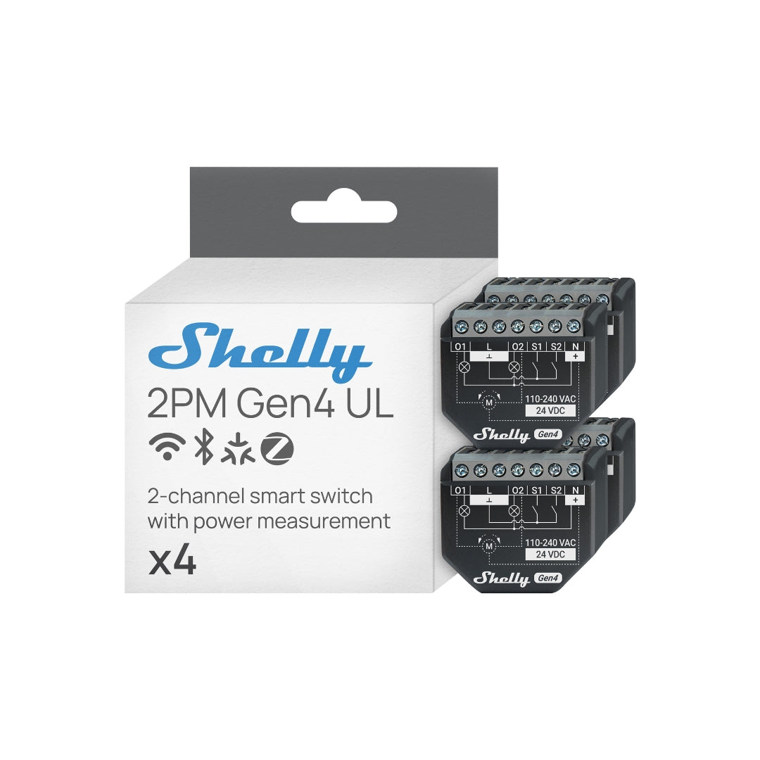Shelly 2PM Gen4 UL-Certified 4-pack