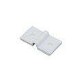 The Shelly Europe Shelly Cable Bracket 10-pack includes small white metal brackets with four mounting holes, two per side, ideal for flat surfaces. The product is shown on a plain white background.