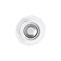 A close-up, top-down view of the Shelly USA Shelly BLU Distance—a round metallic button housed in white casing—set against a plain white background.
