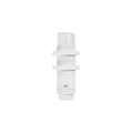 The Shelly USA Shelly BLU Distance, shown on a plain white background, features two threaded connectors, ridged rings, and a small adjustable valve at the bottom.