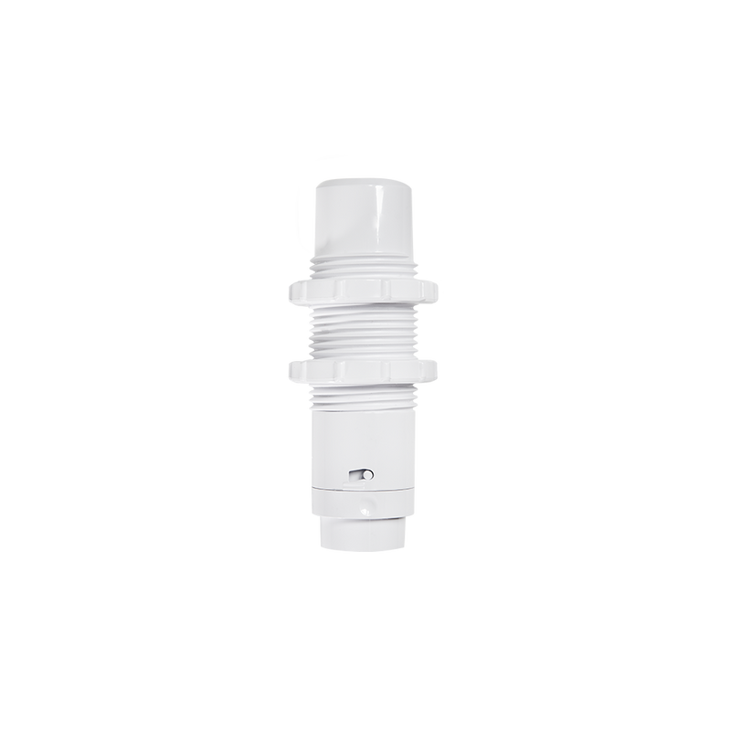 The Shelly USA Shelly BLU Distance, shown on a plain white background, features two threaded connectors, ridged rings, and a small adjustable valve at the bottom.