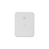 A small, rectangular, white electronic device with rounded corners, featuring a single circular button or sensor and a subtle logo in the center. The background is plain white.