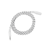 The Shelly Leak Sensor Cable is a white and black twisted audio cable with a 3.5mm male connector on one end and a female connector on the other, coiled circularly on a plain white background.