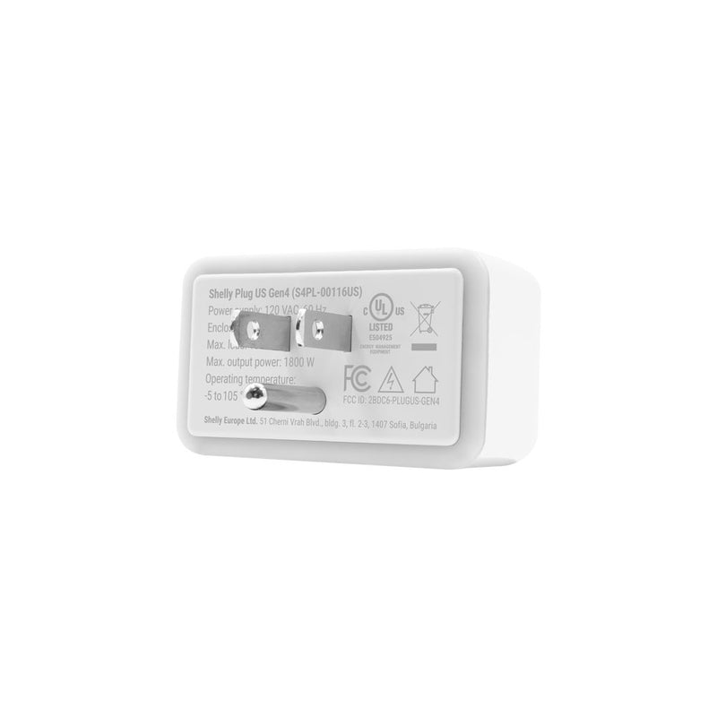 Sherry Plug Shelly Plug US Gen4 – Smart Plug for Home Automation (1800W) - | Shelly USA
