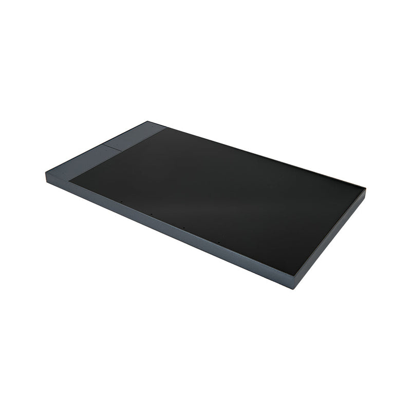 The Shelly Wall Display XL Grey by Shelly USA is a rectangular black and gray electronic device, shown at an angle against a white background.
