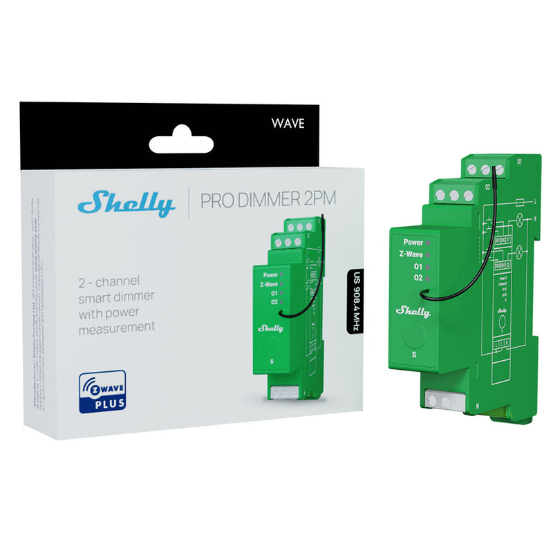 Shelly Wave Pro Dimmer 2PM - Relay Switches - Shelly USA