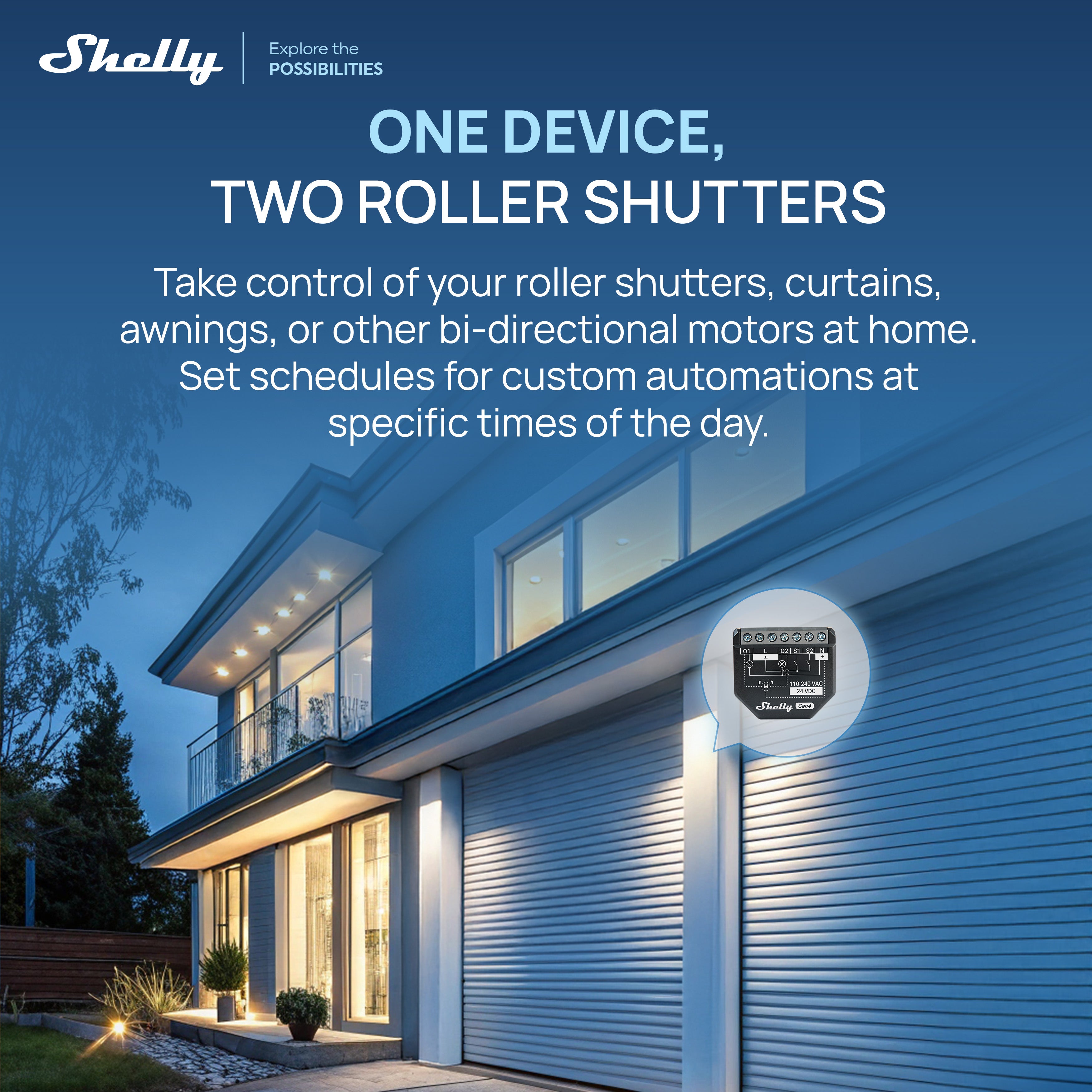 Shelly 2PM Gen4 UL-Certified 4-pack