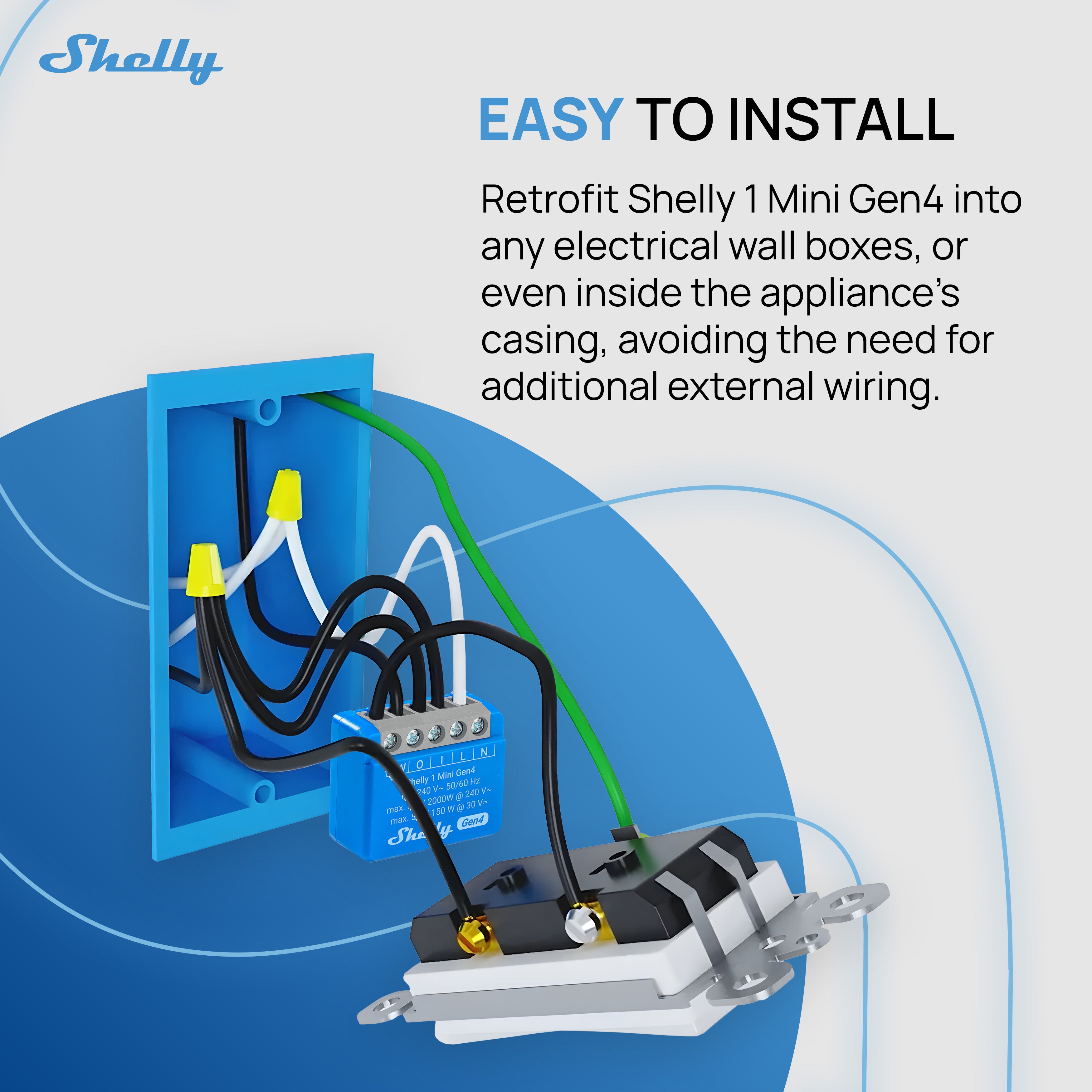 シェリーページ Shelly 1 Mini Gen4 — 8A Dry-Contact Multiprotocol Smart Relay