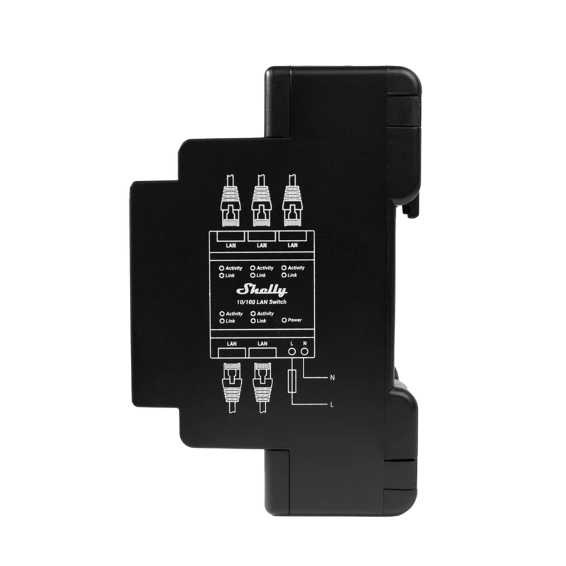 Shelly LAN Switch – DIN-Rail Ethernet Switch (5-Port 10/100 Mbps ...