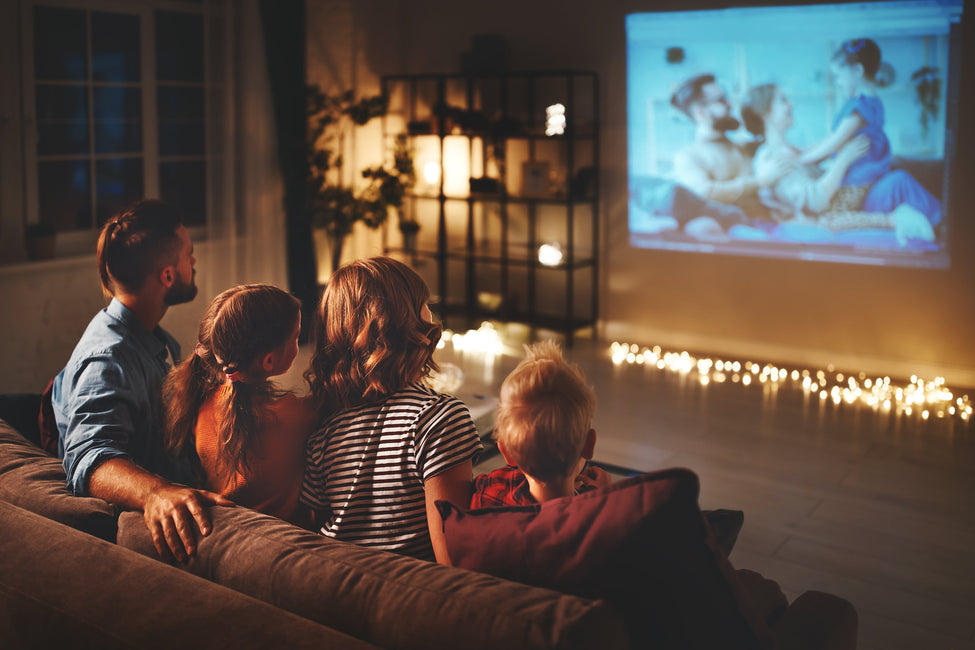 family movie night with smart home