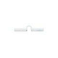 The Shelly Europe Shelly Cable Bracket 10-pack features symmetrical white brackets, each with a central semicircular cutout and straight edges, made from durable plastic or metal. Shown on a plain white background.
