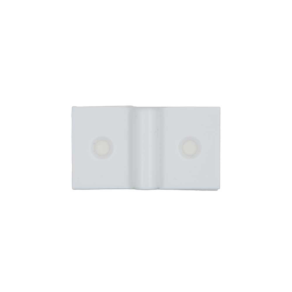 Shelly Europe Shelly Cable Bracket 10-pack: features white plastic, rectangular brackets with two screw holes and a slight center curve, shown against a plain white background.