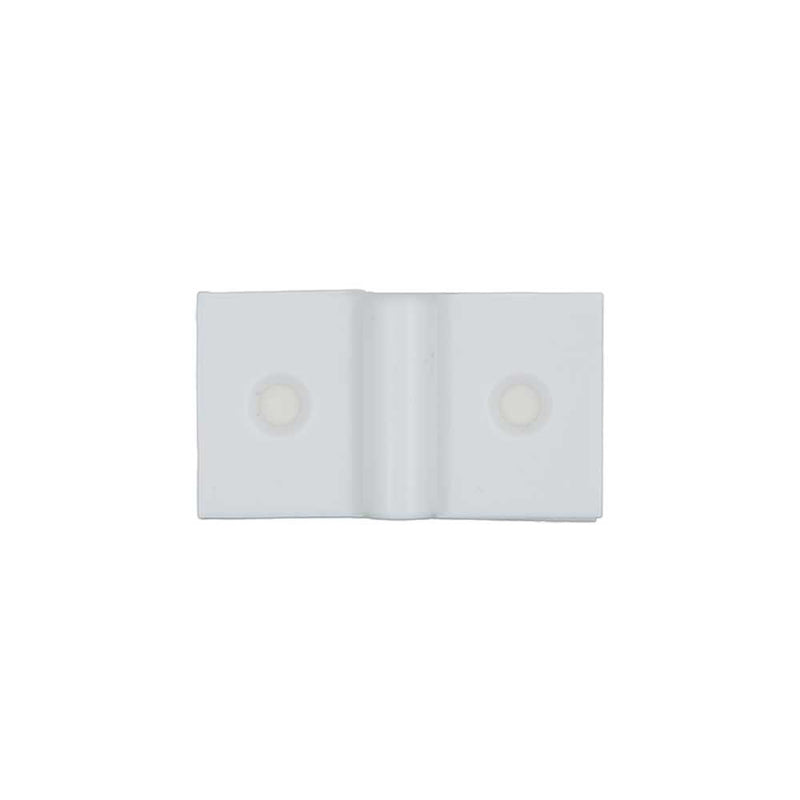 Shelly Europe Shelly Cable Bracket 10-pack: features white plastic, rectangular brackets with two screw holes and a slight center curve, shown against a plain white background.
